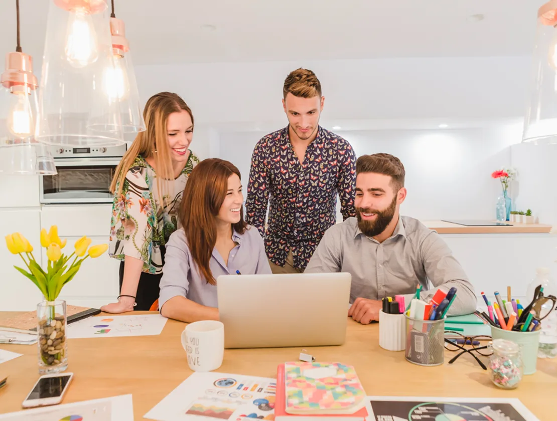Creative team collaborating on digital campaigns